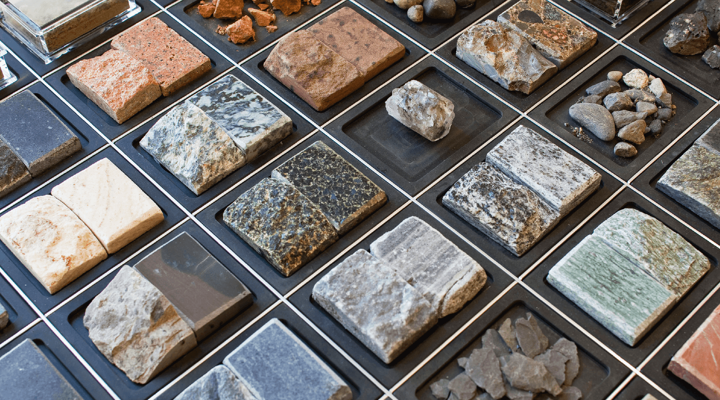 Querbeet durch die Welt der Gesteine im Materialarchiv Winterthur. Foto: Gewerbemuseum Winterthur / Michael Lio