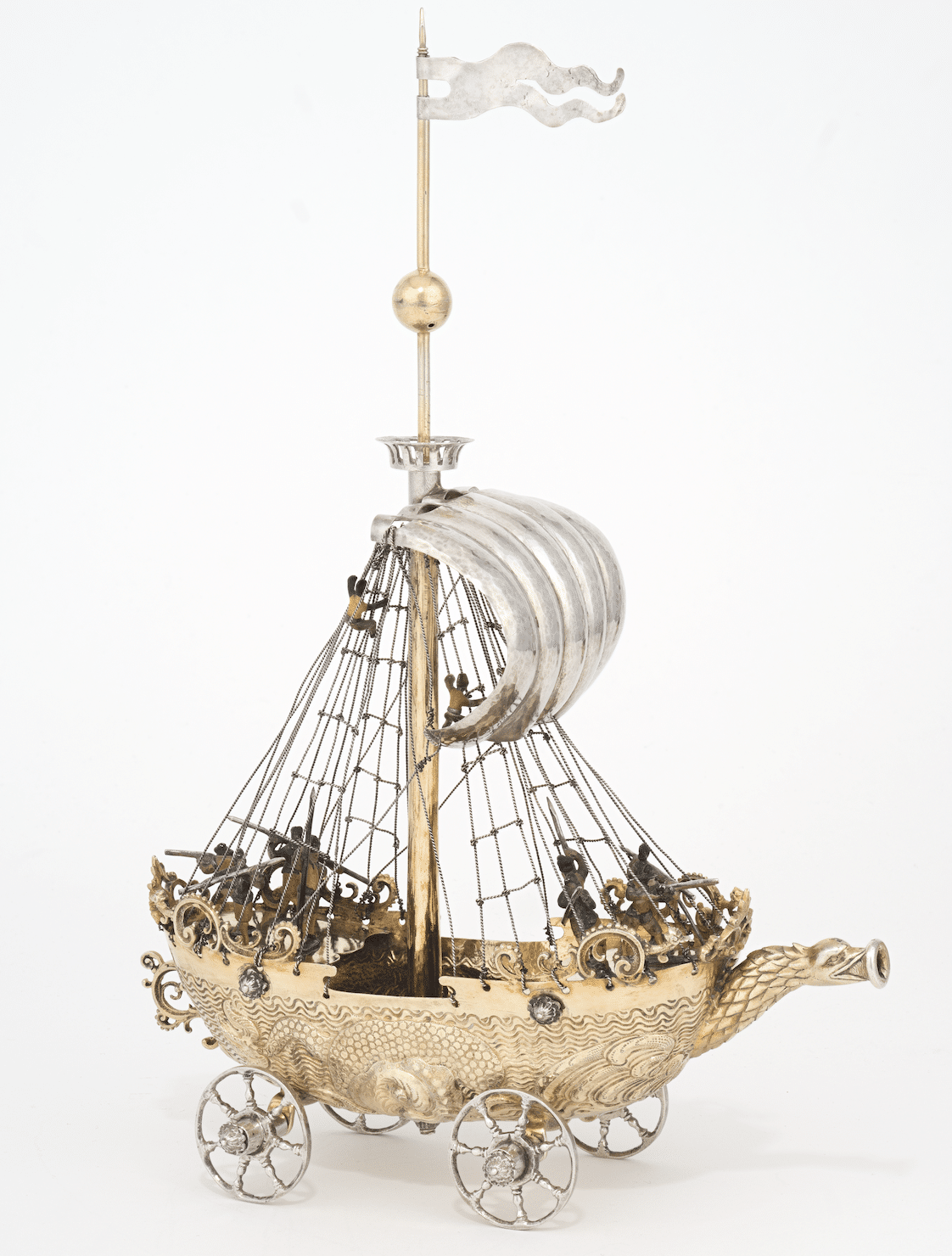 Trinkschiff auf Rädern, Georg Müllner, Nürnberg, 1625−1629, Privatsammlung Basel, D13, © Historisches Museum Basel, Foto: Andreas Niemz