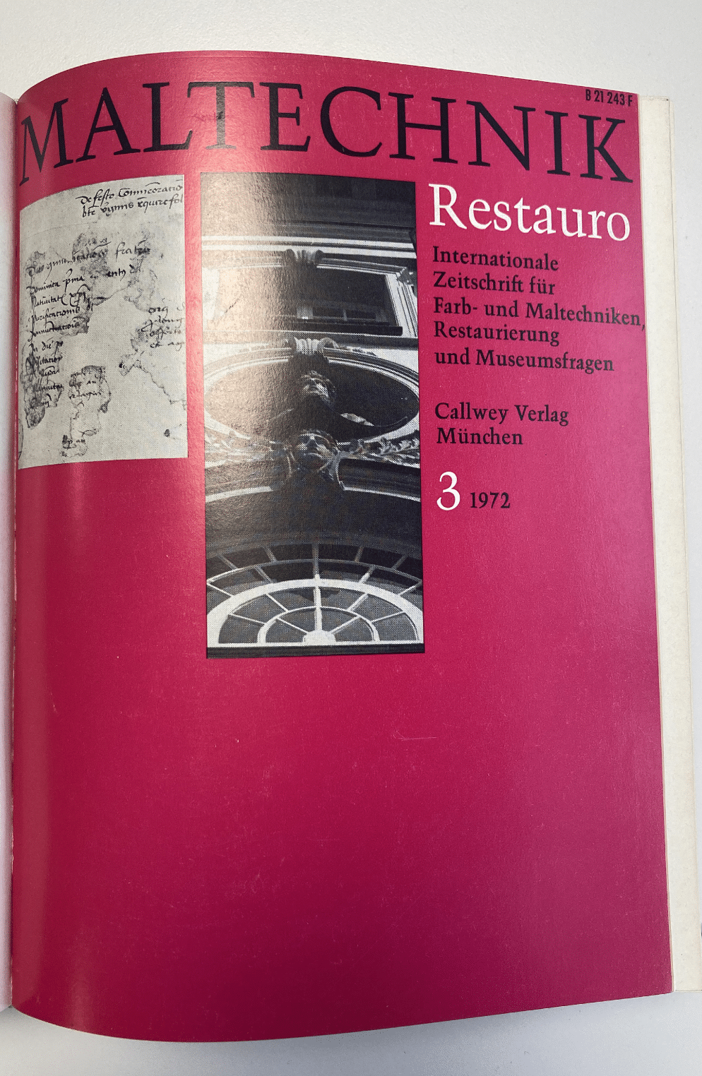 Titelblatt „Maltechnik. RESTAURO“ 3/1972. Foto: RESTAURO