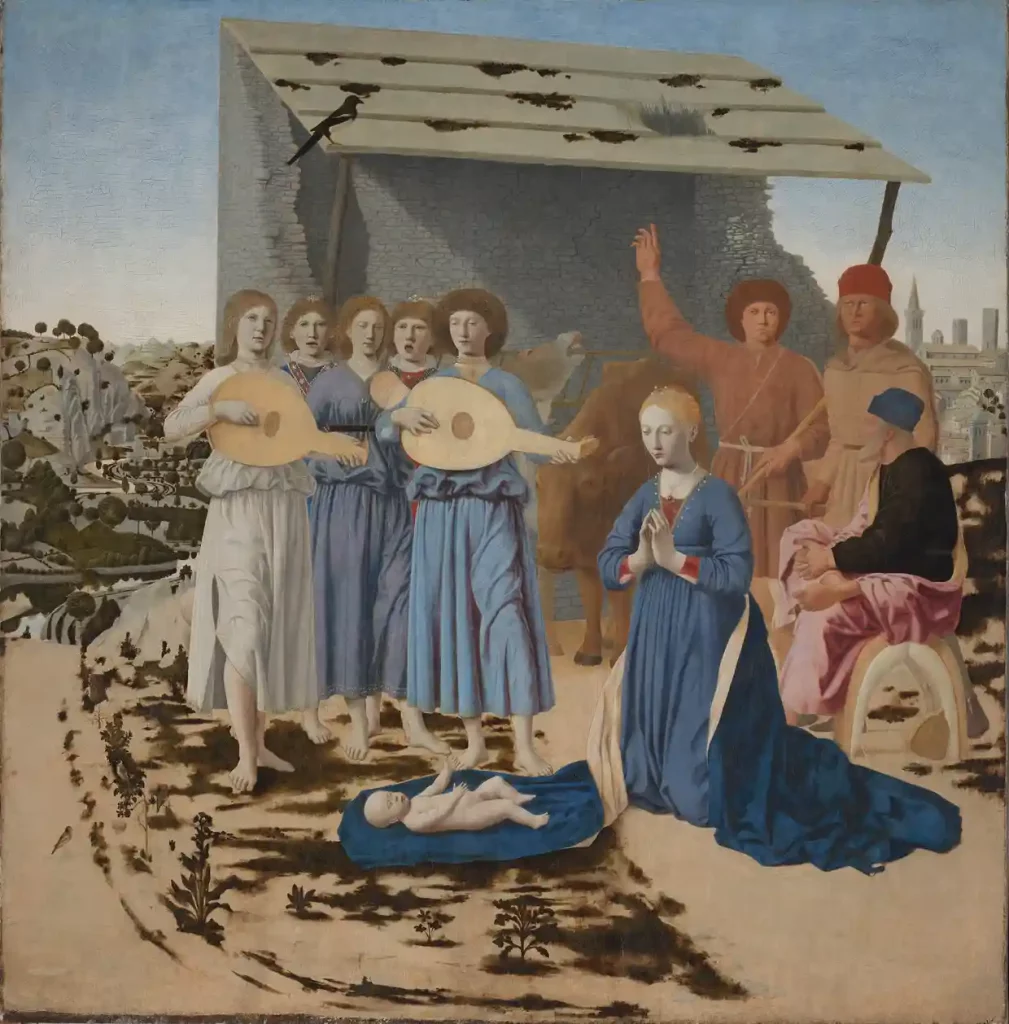 Jetzt wieder für die Öffentlichkeit zugänglich: Das frisch restaurierte Gemälde der „Geburt Christi“ von Piero Della Francesca in der National Gallery London. Foto: © The National Gallery