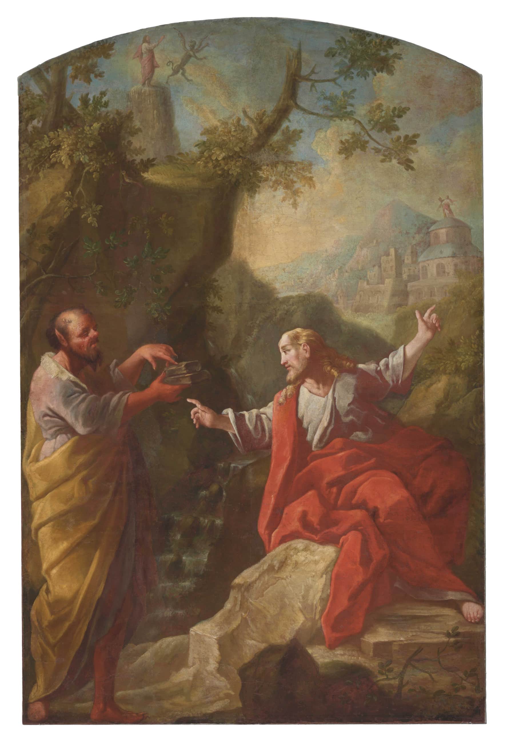Georg Joseph Melbert (1717–1786), Die Versuchung Jesu, Gemälde aus dem Kreuzgang der Mainzer Kartause, um 1750/53, Bischöfliches Dom- und Diözesanmuseum Mainz (Foto: Marcel Schawe)
