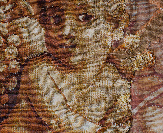 Abb. 5-Detail aus der rechten Bildhälfte_timore-Putte mit unterlegtem Fotodruck an den Fehlstellen-Foto Pit Siebigs